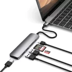 Hub Multipuerto Satechi - Space Gray - 6 en 1 - Tipo : USB-C - Slim Multimedia V2.