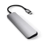 Hub Multipuerto Satechi - Space Gray - 6 en 1 - Tipo : USB-C - Slim Multimedia V2. - Imagen 2