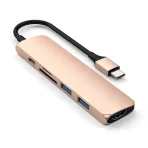 Hub Multipuerto Satechi Dorado - 6 en 1 - Tipo : USB-C -Slim Multimedia V2. - Imagen 3