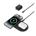 Base de Carga Inalambrica Belkin 2 en 1 con Qi2 - Negro